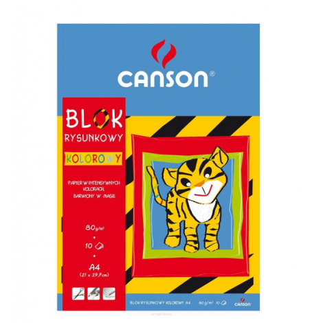 Blok rysunkowy Canson Kolorowy A4/10/80g
